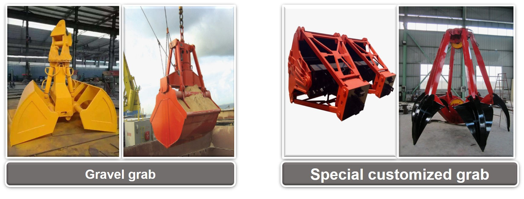 Hydraulic excavator grab